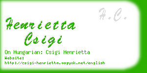 henrietta csigi business card